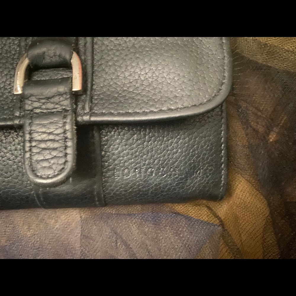 LONGCHAMP LEATHER VNTG Compact Wallet LUX RARE ☘️